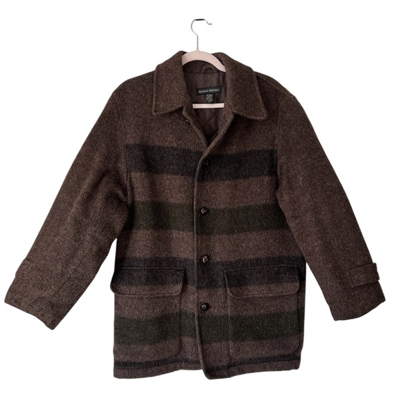 Banana Republic RARE Wool‎ Mohair Alpaca Coat XS Blanket Stripe Driving Jacket - Picture 1 of 10